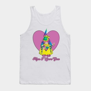 Funny, Hippy Valentines, Man I Love You, Tie Dye Gnome Tank Top